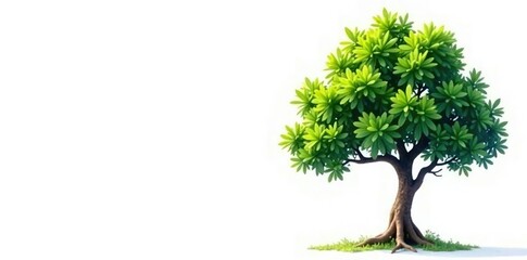 Obraz premium Single branch of tree isolated on white background, simple, tree