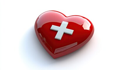 Obraz premium Red heart with white cross