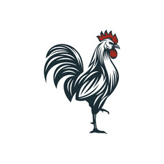 vintage style rooster logo illustration