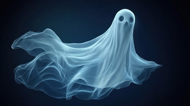 Ghostly figure with translucent sheet