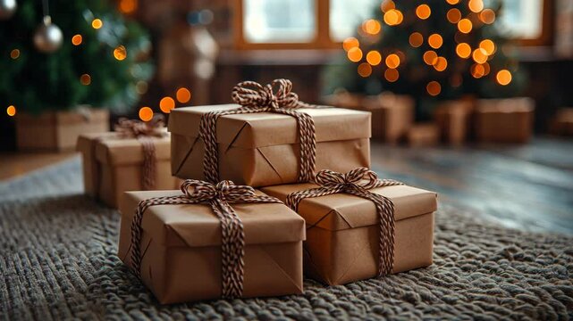Cozy Christmas Presents Under the Tree