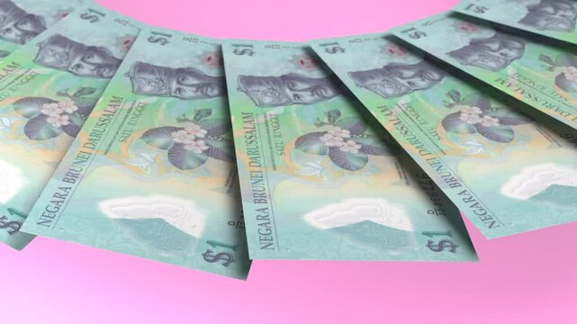 Decorative Looping Design 1 Ringgit Curency of Brunei Darussalam