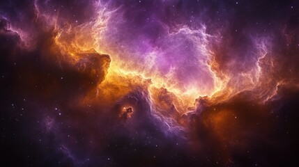 Cosmic nebulae swirling in vibrant hues