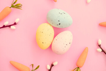 Easter eggs and flowers