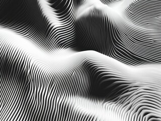 Abstract White and Black Wavy Lines Background - Modern Graphic Design Texture.