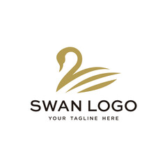 simple luxury swan logo icon