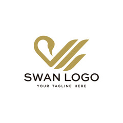 abstract luxury cygnet logo design