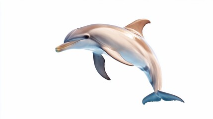 Obraz premium Dolphin leaping gracefully against white backdrop