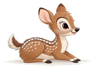 Shy deer peeking from behind a bush with a cute blush.  