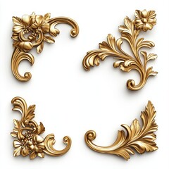Ornate Gold Decorative Corner Accents