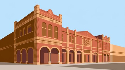 Fototapeta premium Historic Brick Buildings on a Sunny Day