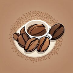 Obraz premium Coffee Beans Icon Signs Set. Caffeine Logo Symbol Vector Design.