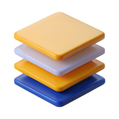 layer icon plastic 3D render Stacked layers, isometric view, clean lines, smooth surfaces, abstract 