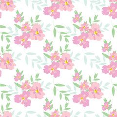 Beautiful pink blossom pattern for fabric and background.