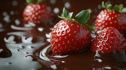 Strawberries dipped in chocolate, luxury fruit photography