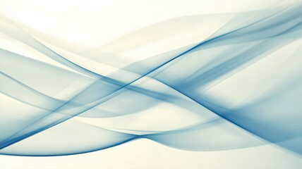 Obraz premium Abstract Blue and White Flowing Waves on White Background