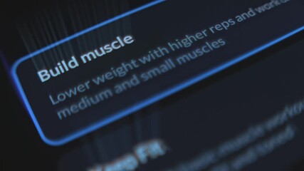 Build Muscle option in Diet App