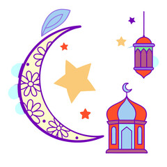 Fototapeta premium vector set of Eid Mubarak