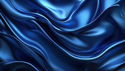 Obraz premium Fluid, deep blue fabric with dramatic folds