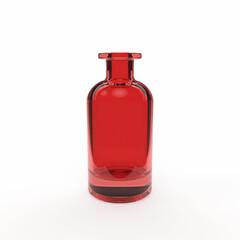 red glass bottle