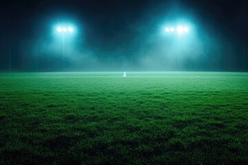 Foggy Night Football Field