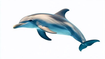 Fototapeta premium Graceful dolphin leaping, isolated on white