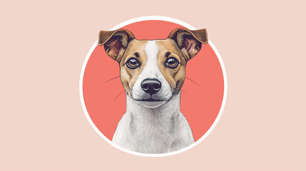 Jack Russell Terrier Portrait in French New Wave Style