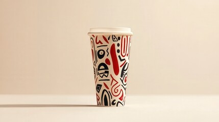 Paper coffee cup with typography design