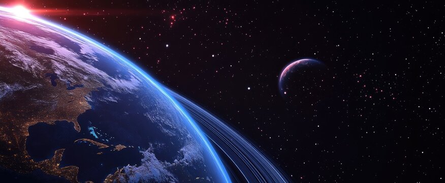 Earth from Space, Cosmic View - Powered by Adobe