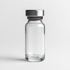 Empty glass vial with metal cap