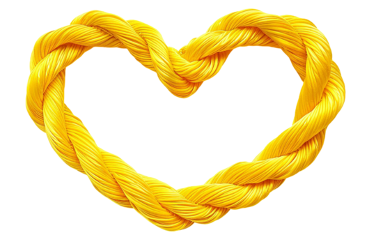 Heart Shaped Rope 3D Icon – Isolated on Transparent Background