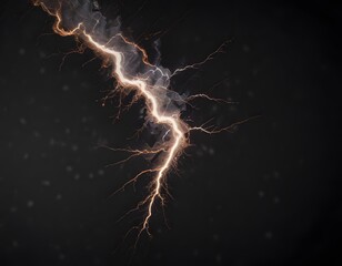 lightning effect thunder strike isolated on a black background