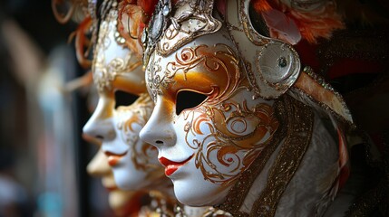 Elegant Venetian Carnival Masks for Masquerade Events and Festivals