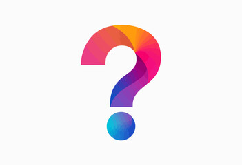 Colorful Inquiry: Abstract Question Mark with a Smooth Gradient Design, Evoking a Sense of Wonder, Discovery, and the Endless Possibilities of Learning and Exploration.

