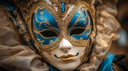 Elegant Mysterious Venetian Mask for Masquerade Parties and Carnivals