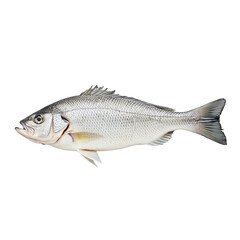 Fototapeta premium A freshwater fish with a sleek, silvery body, showcasing detailed scales. isolated on white background and transparent background