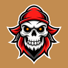 skull with a red rose