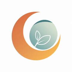 Obraz premium Creative Logo Design Combining Circular Elements with Leaf Graphic Imagery