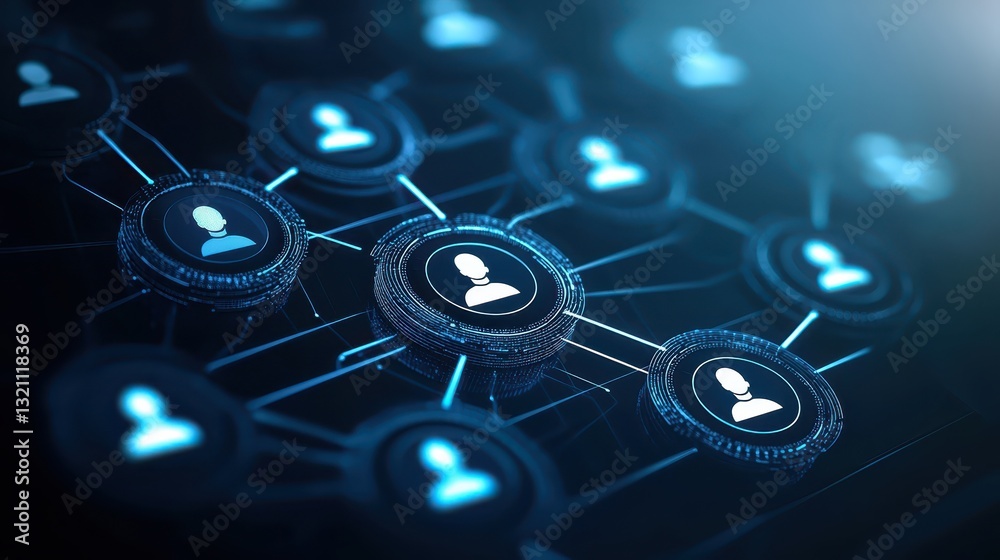 Poster dark blue button array, a modern element on textured background