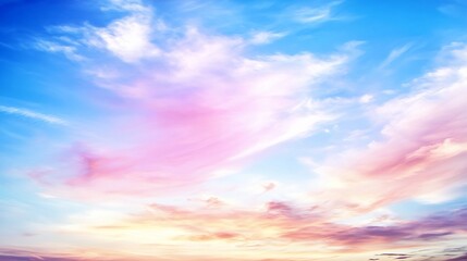 Obraz premium Pastel sunset cloudscape, vibrant hues