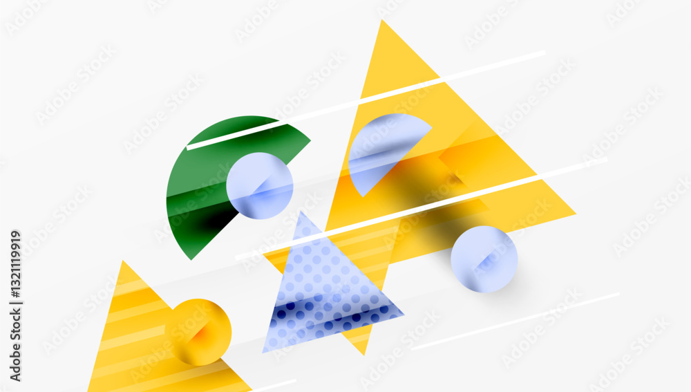 Aufkleber Sleek abstract background - layered triangles with vibrant gradient tones. Semi-transparent shapes add depth and contemporary aesthetic