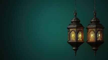 Obraz premium Elegant Ramadan Lanterns: Festive Islamic Decor