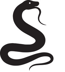 Fototapeta premium Coiled Snake Silhouette with Tongue Out – Elegant Wildlife Design