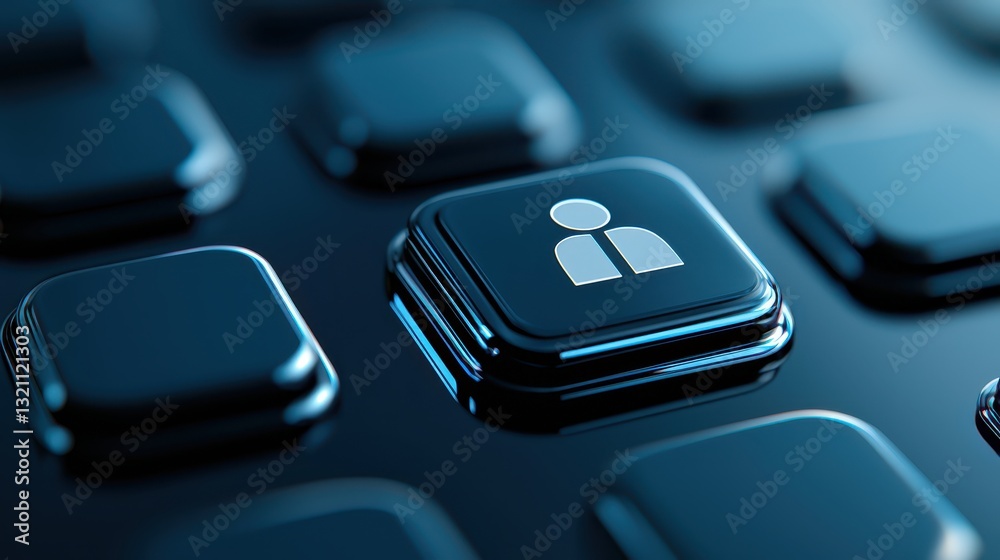 Poster closeup of the intricate detail and texture of a keyboard key