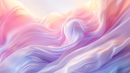 Fototapeta premium A soft, flowing sheer fabric in a light purple hue, creating an airy and ethereal image.