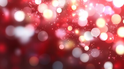 Fototapeta premium Red bokeh lights sparkle, festive, blurry