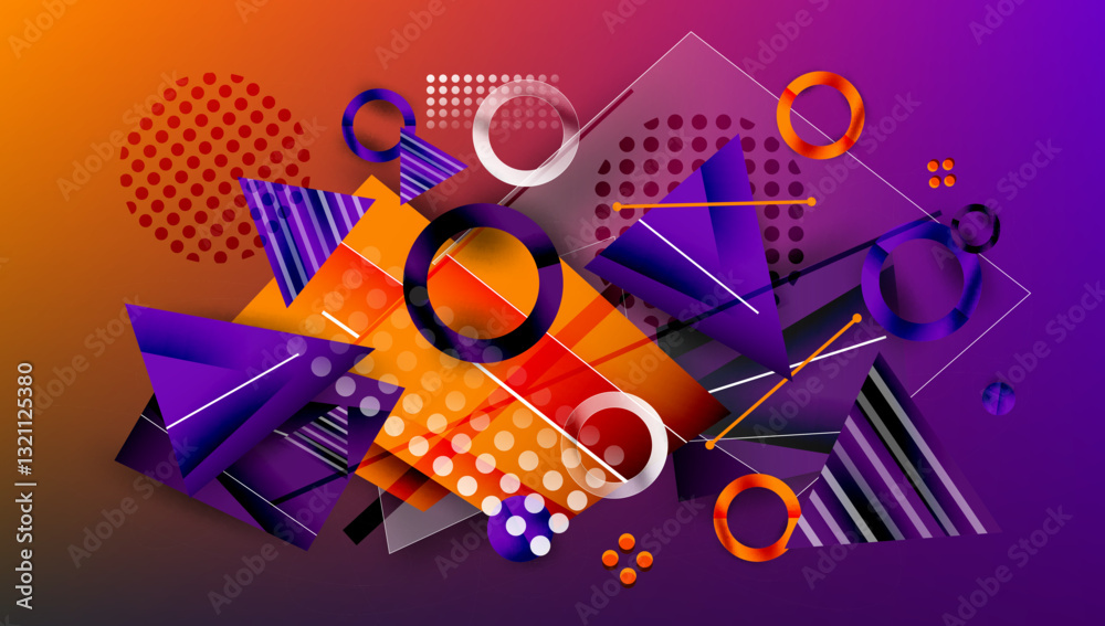 Aufkleber abstract background geometric design with colorful gradients