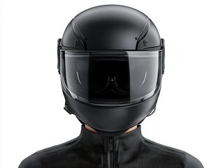 Fototapeta premium Adventure awaits, man in helmet and jacket embarks on a thrilling journey