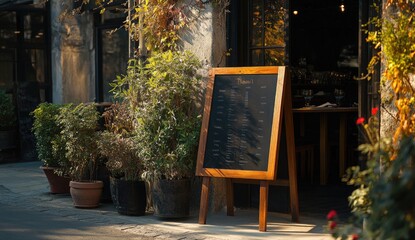 Outdoor restaurant menu board