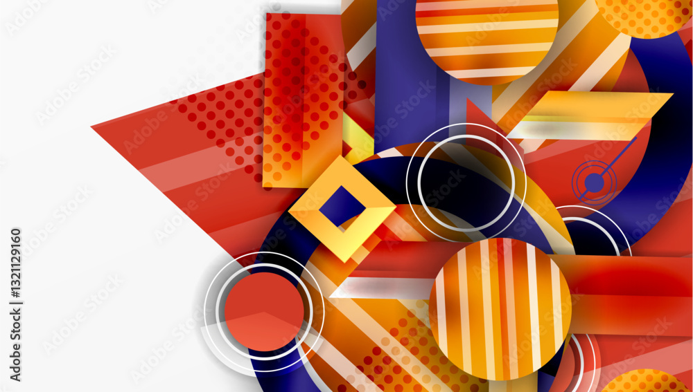 Aufkleber Abstract design with layered geometric shapes